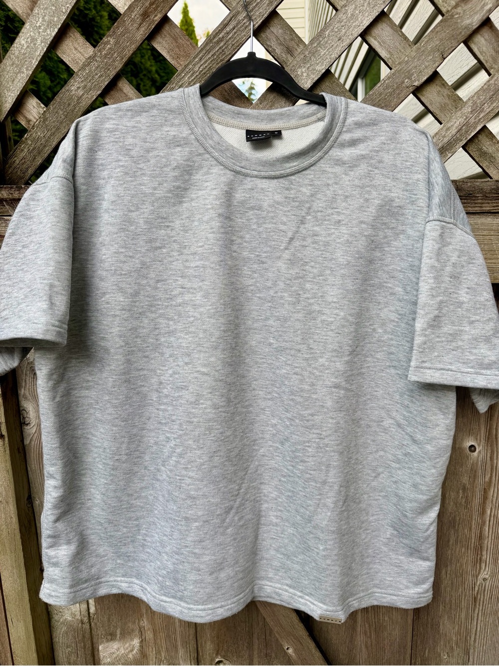 SHEIN Light Gray Short Sleeve Crewneck Tee